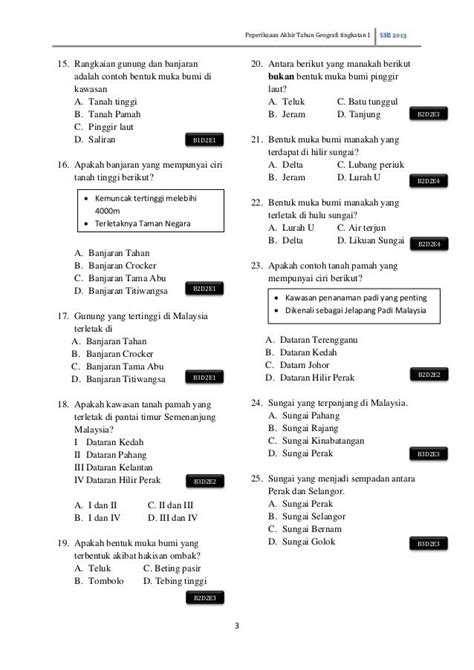 Contoh Soalan Peperiksaan Geografi Tingkatan 1 Image